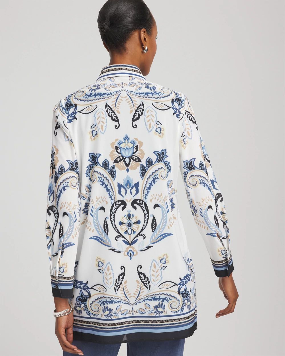 Travelers™ Collection Paisley Mesh Shirt Jacket