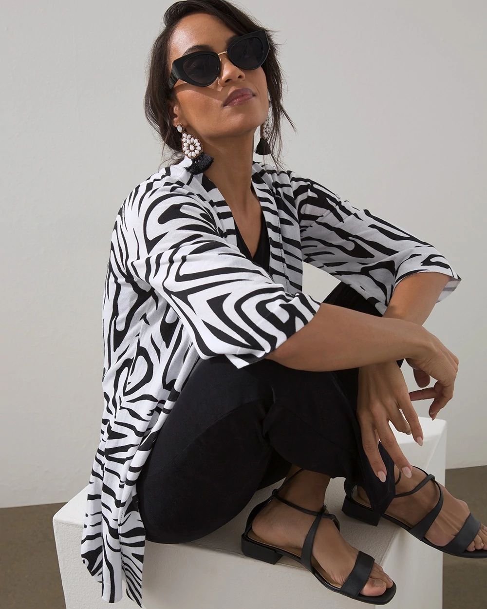 Travelers Collection Zebra Cardigan