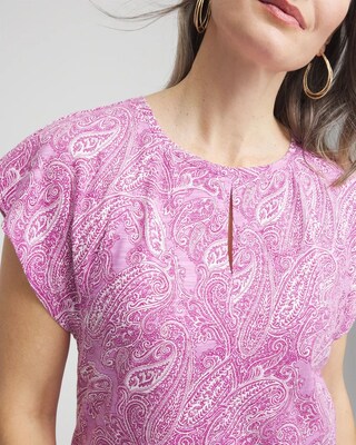 Paisley Slub Keyhole Neck Tee click to view larger image.