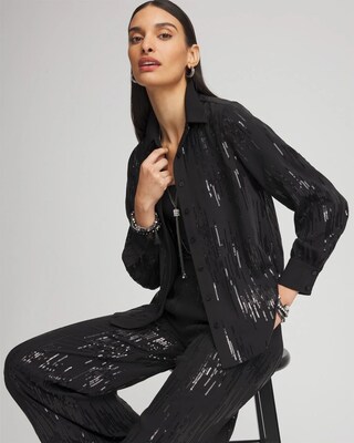 Sequined Satin Shirt click to view larger image.