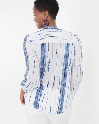 Tie-Dye Embroidered Boho Shirt