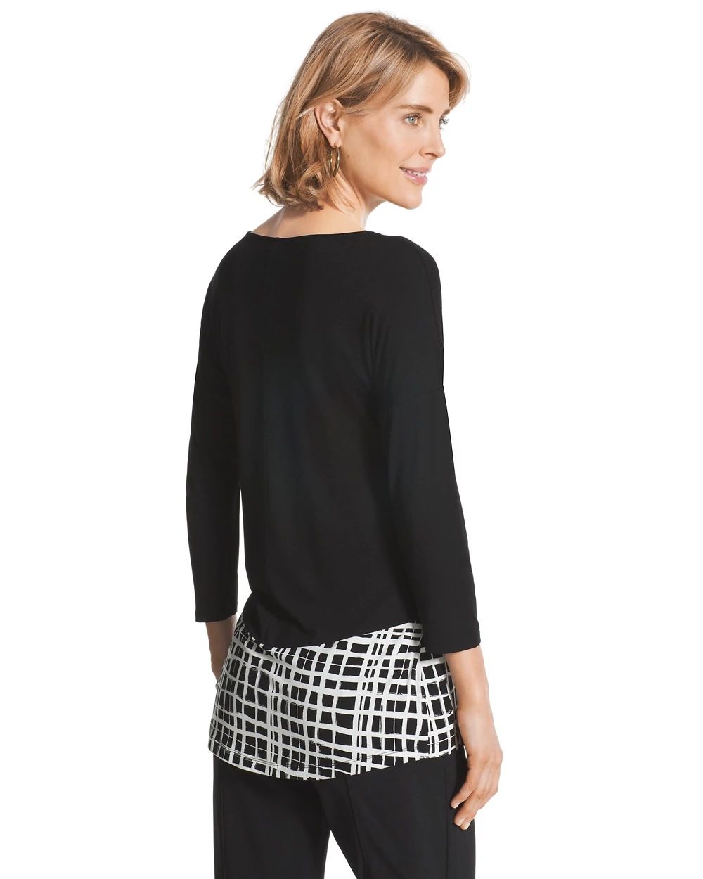 Plaid Color block Top