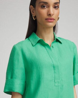 Linen Popover Shirt Dress click to view larger image.
