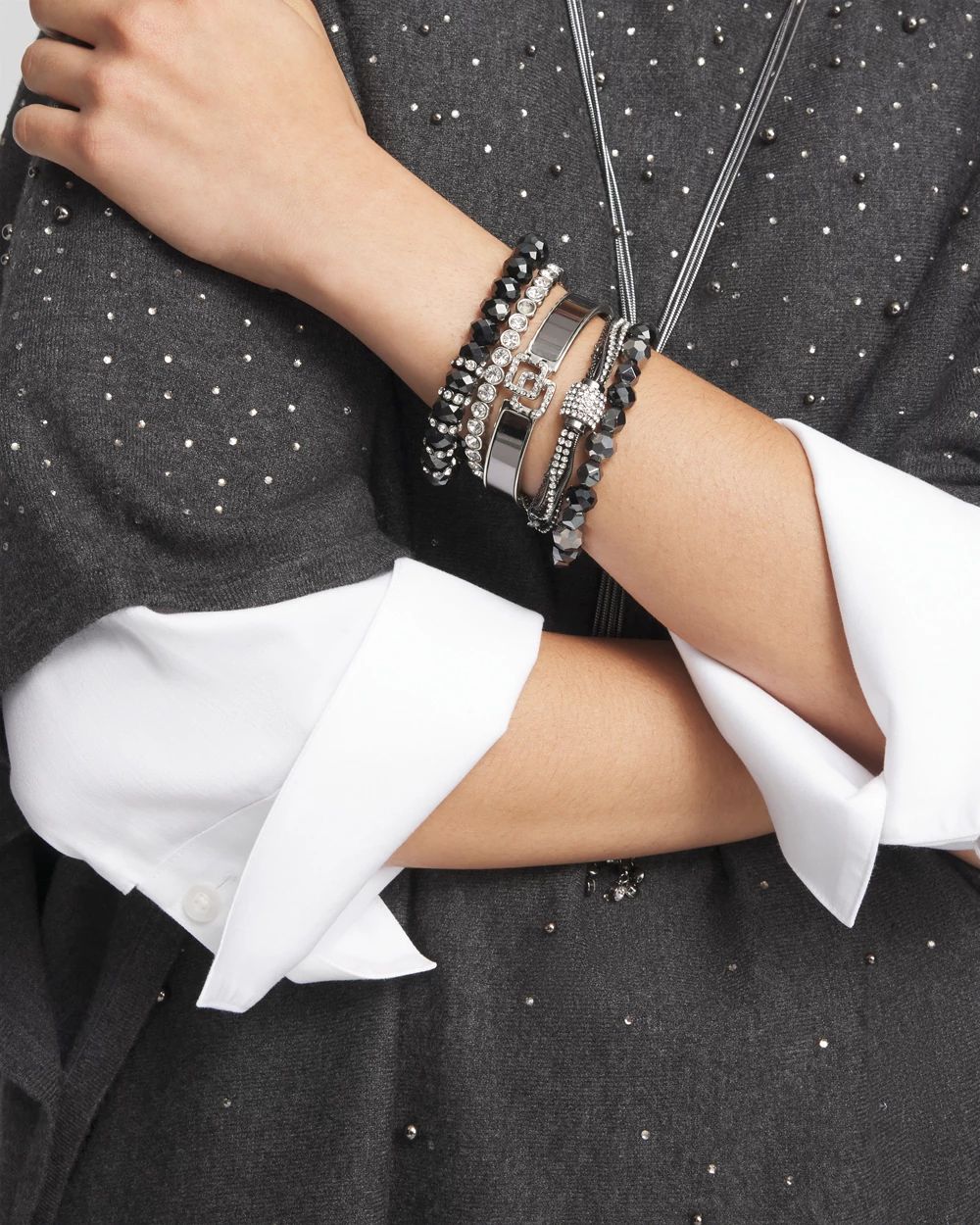 Black Beaded Tassel Bracelet