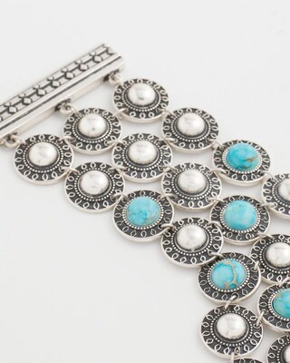Turquoise and Silver Cab Bracelet click to view larger image.