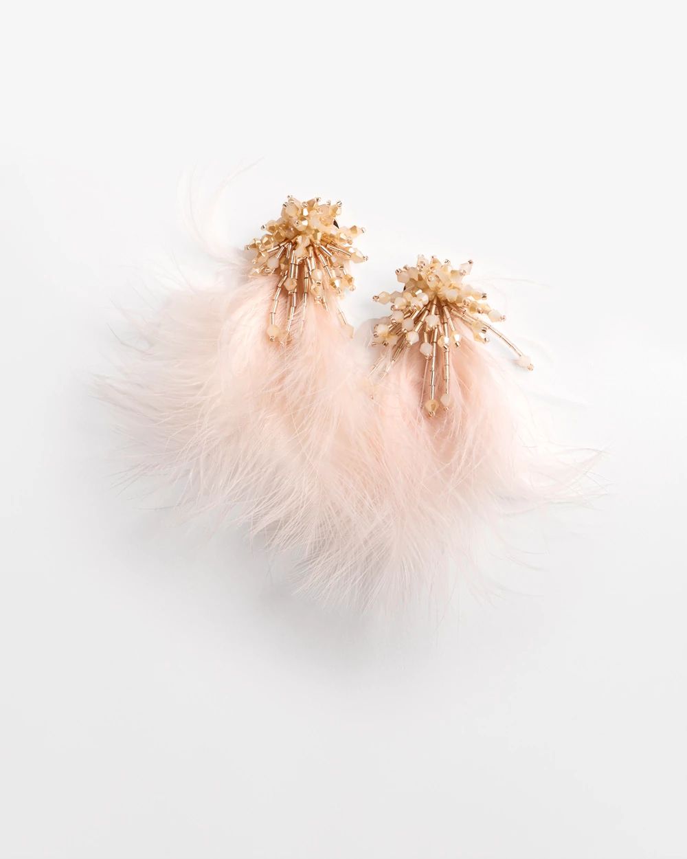 No Droop™ Blush Feather Drop Earrings