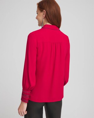 Embellished Cuffs Button Front Shirt click to view larger image.