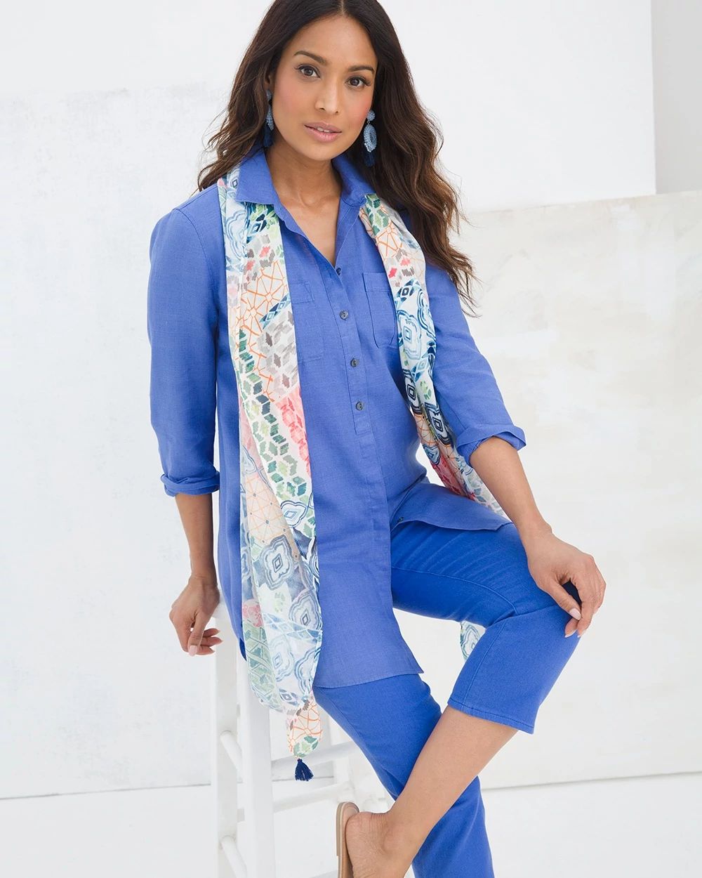 21" Denim Pull-On Stretch Capris