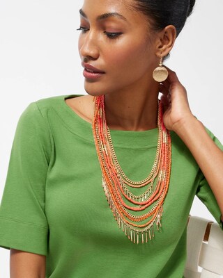 Orange Multistrand Necklace