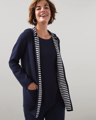Zenergy Cotton-Cashmere Reversible Cardigan