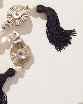 Pearl Tassel Lariat Necklace