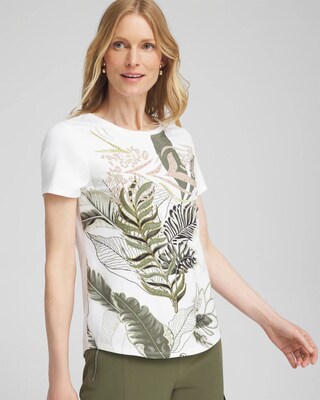 Zenergy® UPF Embroidered Leaves Tee