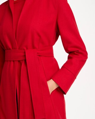 Melton Long-Sleeve Belted Jacket click to view larger image.