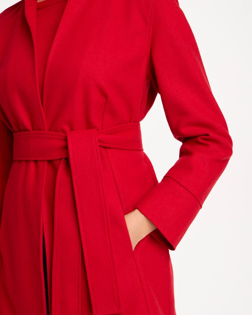 Melton Long-Sleeve Belted Jacket click to view larger image.