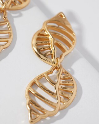 Shell Gold Tone Drop Earrings