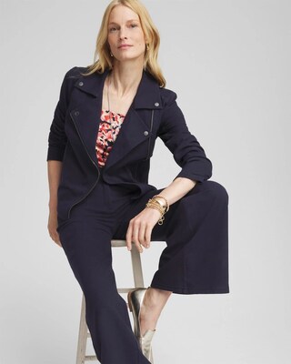 Stretch Knit Moto Jacket click to view larger image.