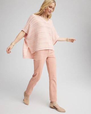Hi-Lo Hem V-Neck Poncho click to view larger image.