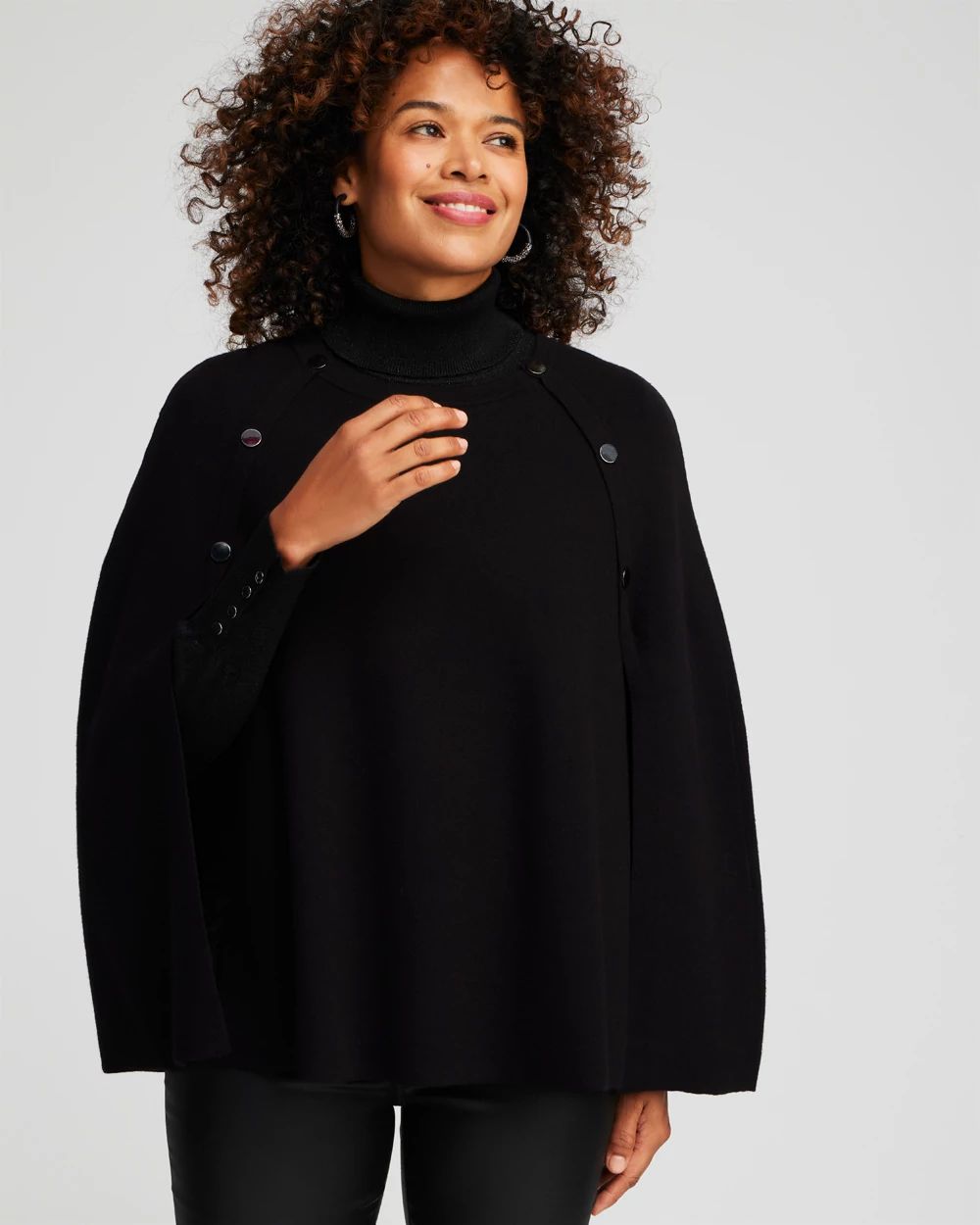 Black Knit Sweater Cape