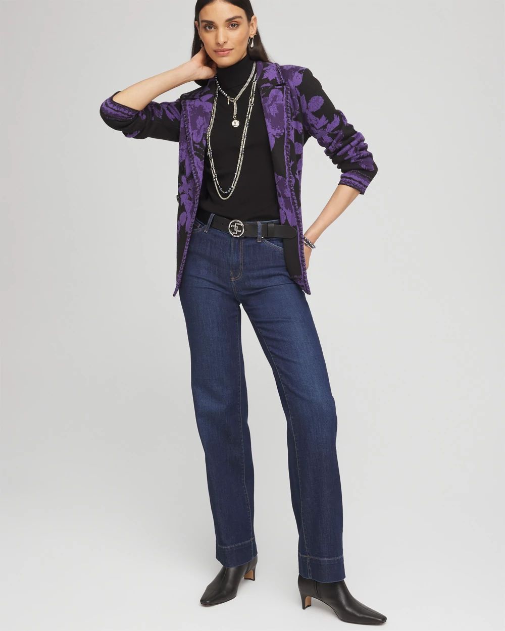 Ella Button Cuff Turtleneck Sweater click to view larger image.