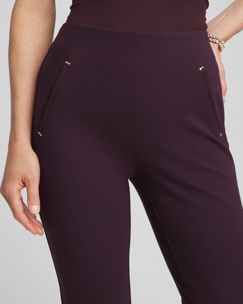 Petite Juliet Slim Trim Detail Ankle Pants