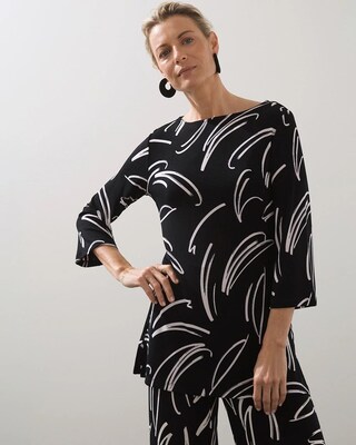Travelers Brushstroke Print Classic Tunic
