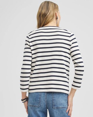 Striped Notch Neck Top