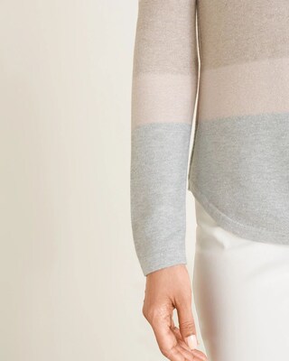 Metallic-Stripe Bateau-Neck Sweater