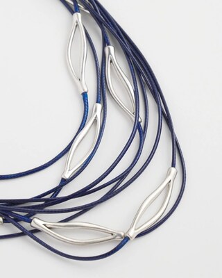 Blue Multistrand Bib Necklace