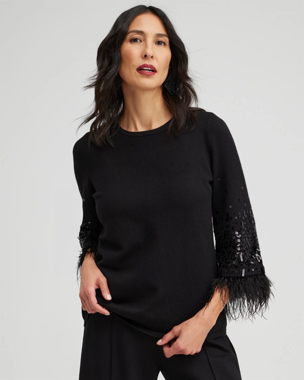 ECOVERO Embellished Pullover Sweater