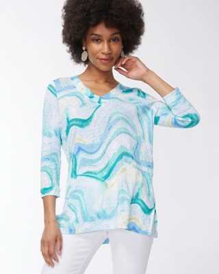 Linen Marble Print Tunic