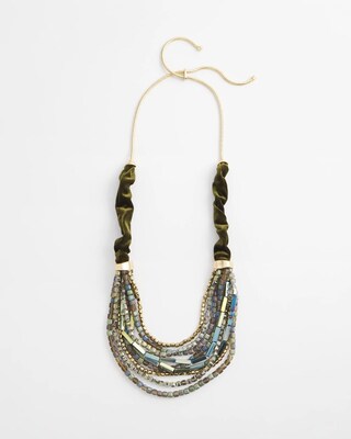Velvet Beaded Statement Necklace