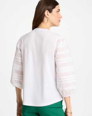Pintuck Puff Sleeve Tee click to view larger image.
