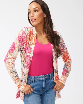Spun Rayon Warm Floral Cardigan