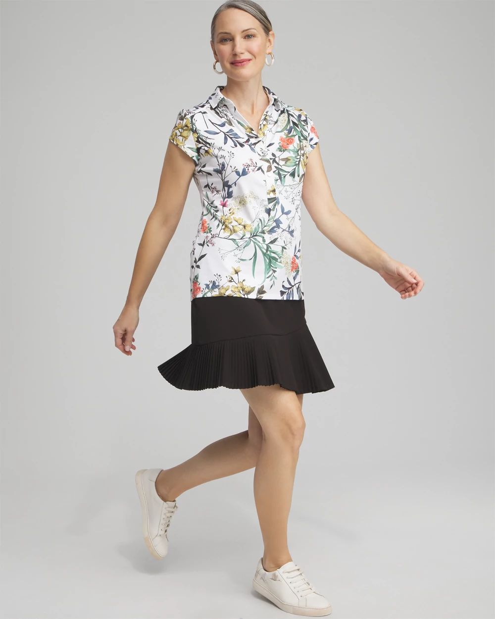 Zenergy® UPF Floral Cap Sleeve Polo