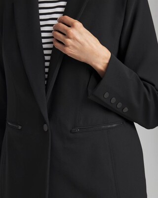 Zip Pocket Stretch Blazer