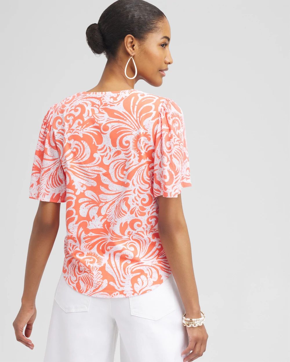 Paisley Gauze Flutter Sleeve Top