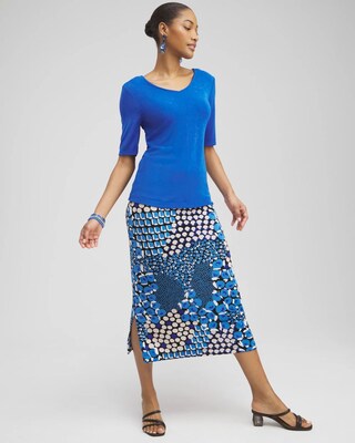Travelers™ Mixed Dots Midi Skirt
