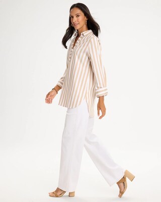 No Iron™ Stretch Neutral Striped Tunic click to view larger image.