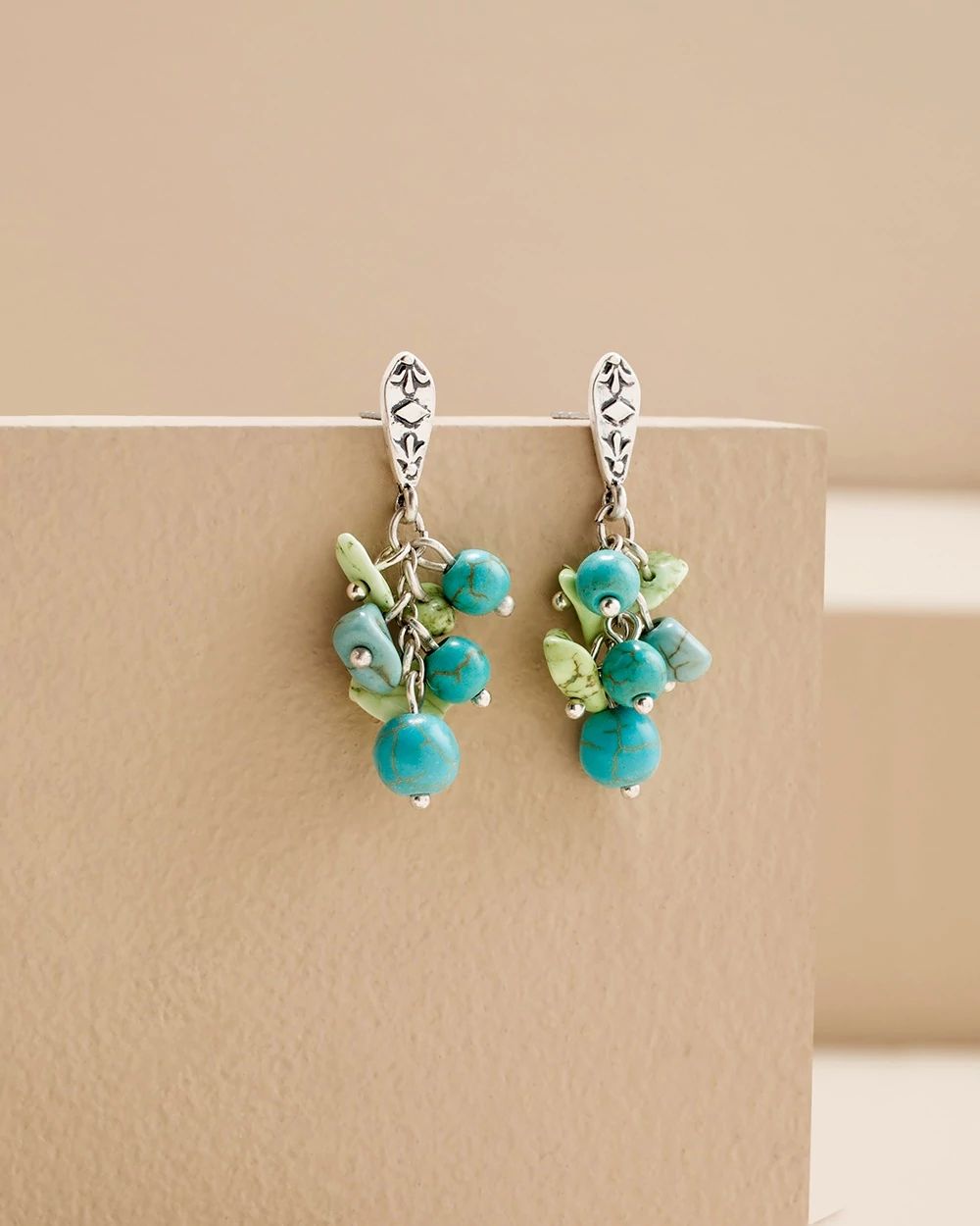 Faux Turquoise Bead Earrings