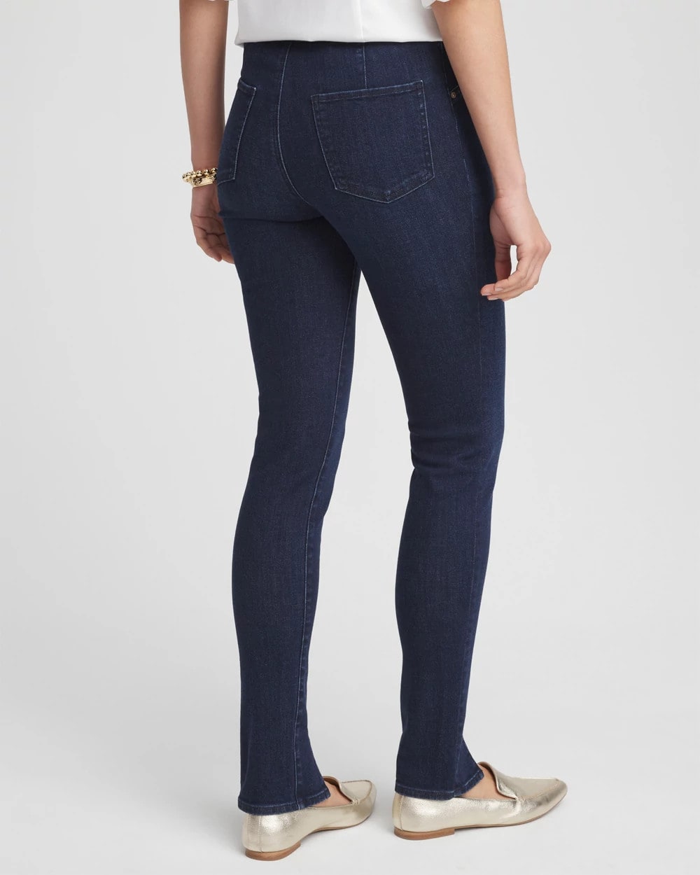 Front Slit Pull-On Ankle Jeggings