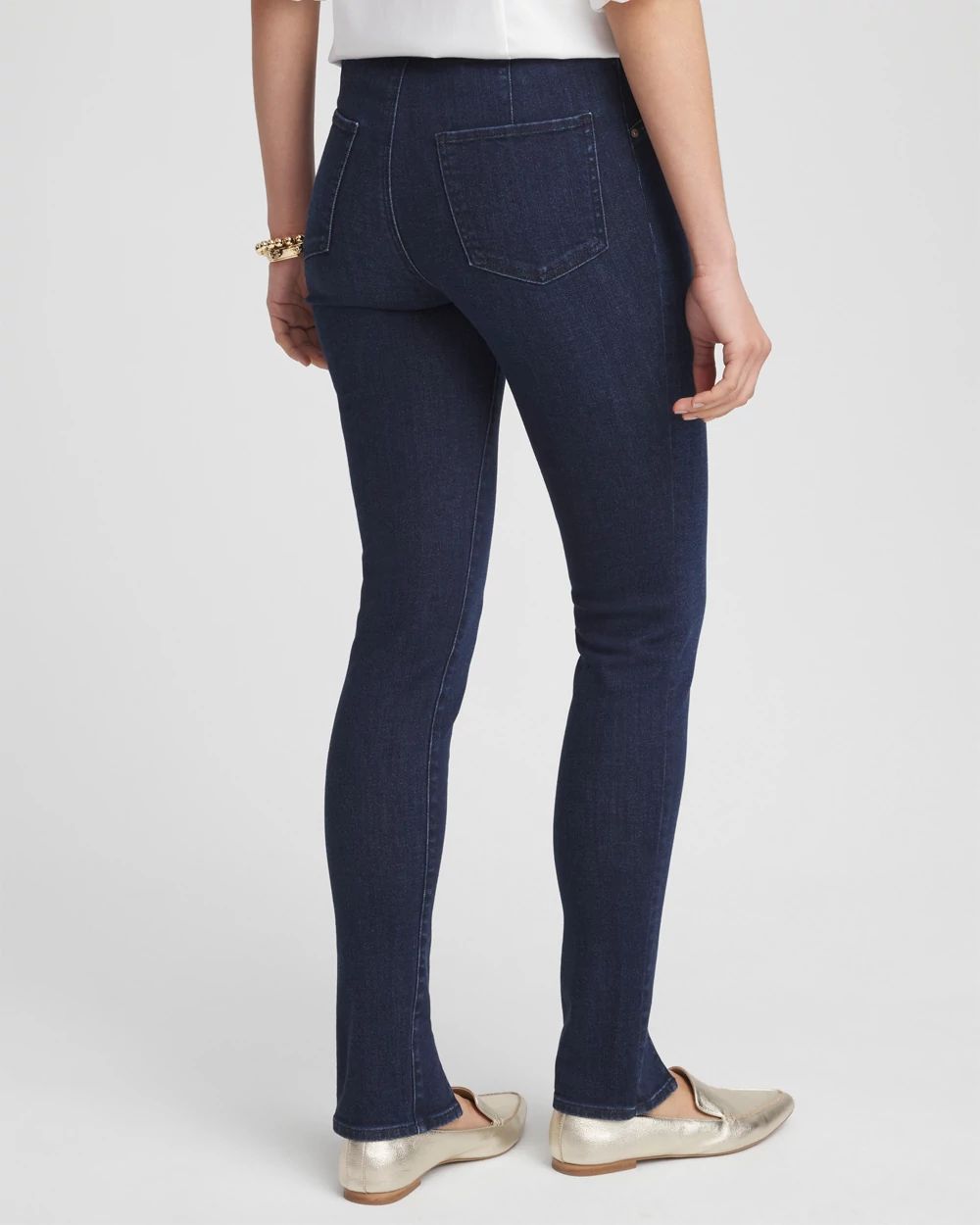 Petite Front Slit Pull-On Ankle Jeggings