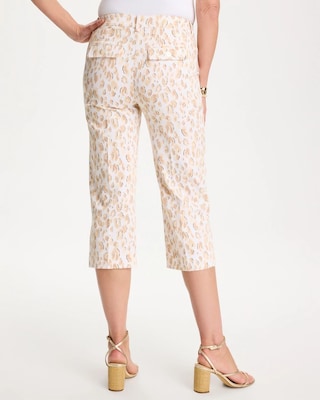 Animal Print Emme Sateen Straight Capri Pants click to view larger image.