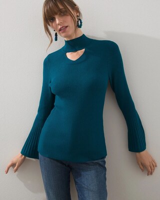 Cut Out Turtleneck Sweater