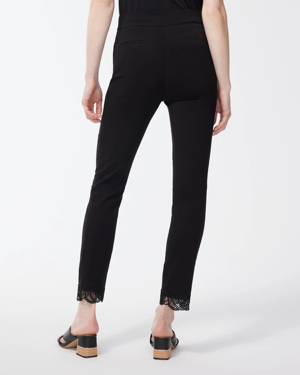 Petite Brigitte Lace Trim Ankle Pants