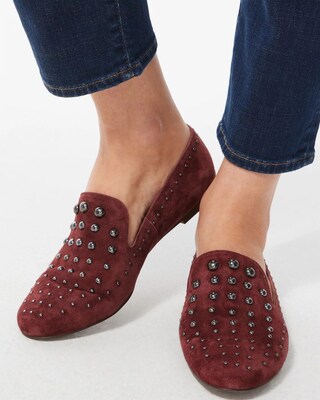 Suede Studded Loafers