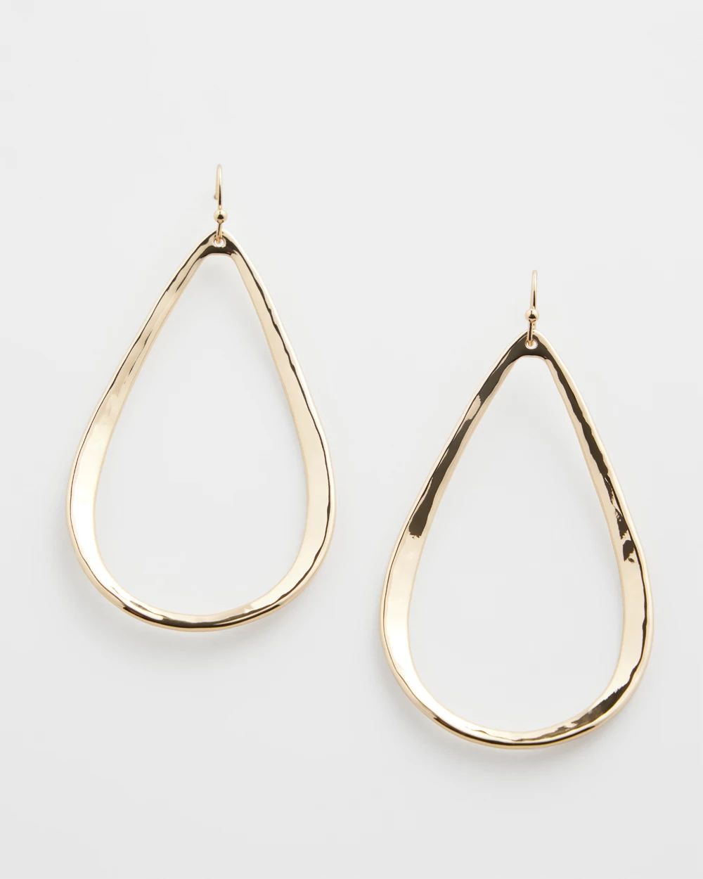 Gold Tone Teardrop Hoops