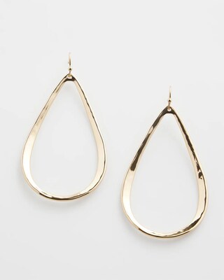 Gold Tone Teardrop Hoops