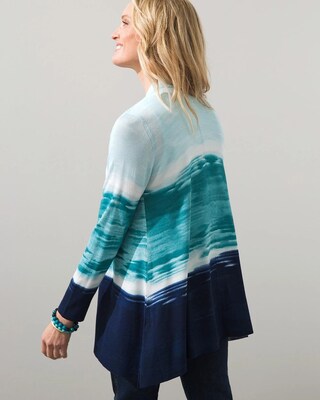 Spun Rayon Ombre Hanky Hem Cardigan