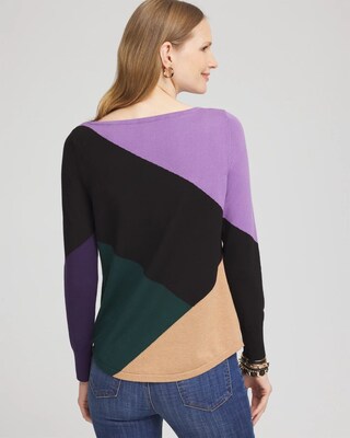 Colorblock Bateau Neck Sweater click to view larger image.
