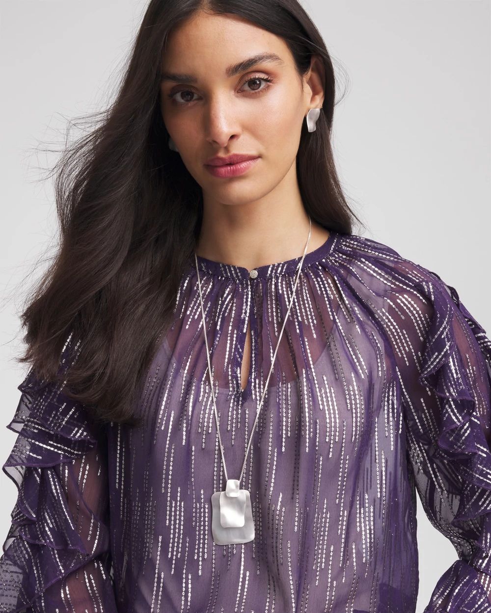 Adjustable Square Pendant Necklace click to view larger image.